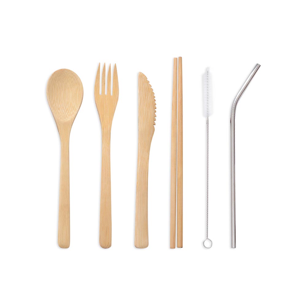 Bamboo Eco-friendly Cutlery Set (6pcs )